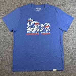 Tipsy Elves Dream Team Mount Rushmore Graphic Tee Blue Short Sleeve Men's XL